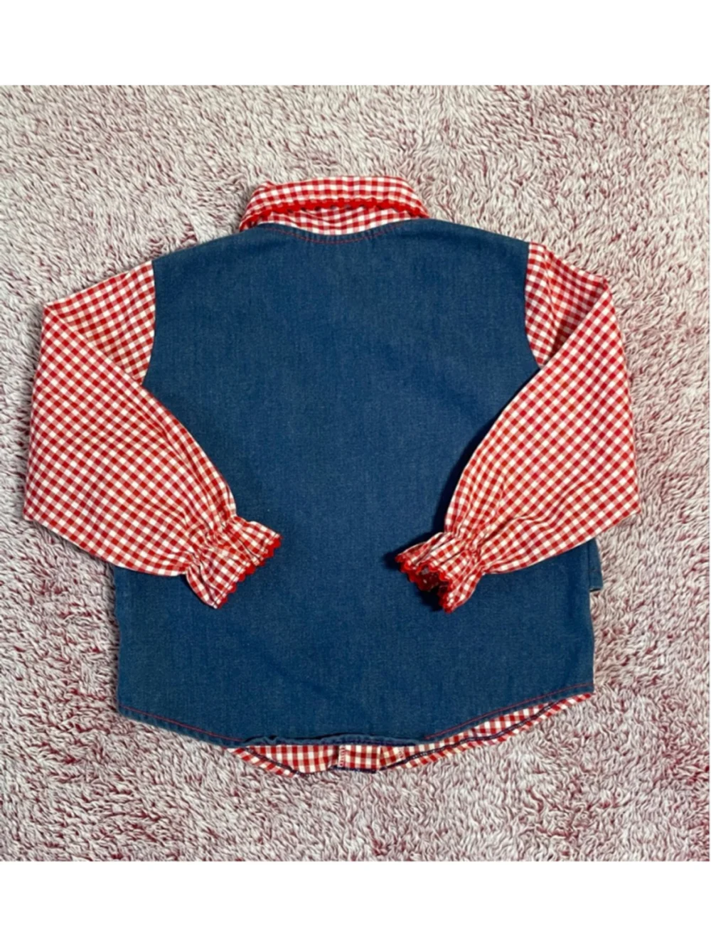 Vintage Carter’s Button Down western style gingham Shirt 2T